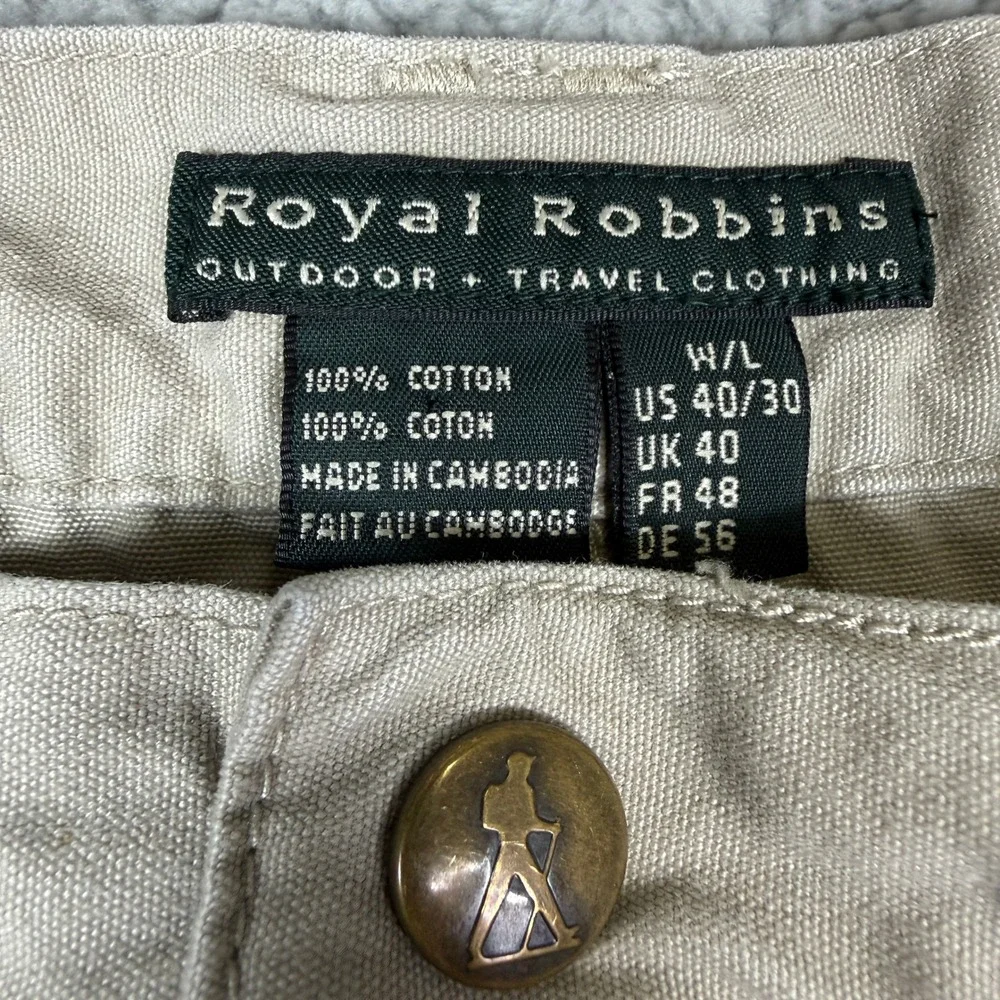 Royal Robbins Mens Khaki Cargo Pants Outdoor Travel Clothing Size W L‎